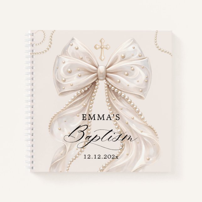 Carnet Élégante fille bébé arc en perle (Devant)
