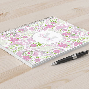 Carnet Élégante fille rose preppy Paisley Imprimer Motif
