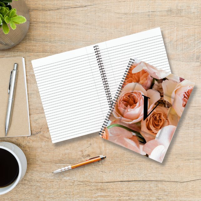 Carnet Élégante lettre initiale personnalisée V Monogramm (Créateur téléchargé)