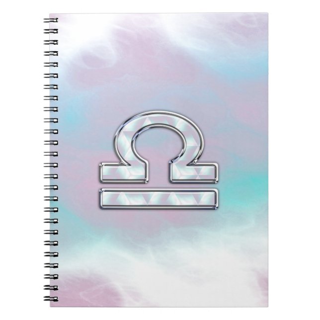 Carnet Élégante Libra Zodiac signe Mère de Pearl Style (Devant)