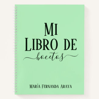 Carnet Elegante libro de bocetos soft green para ella