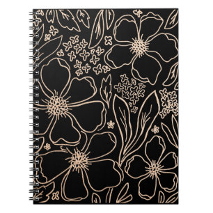 Carnet Elégante ligne dorée fleur motif iPad air cove
