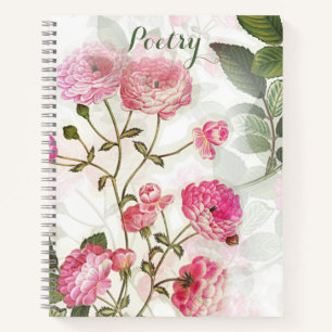 Carnet Élégante poésie rose roses
