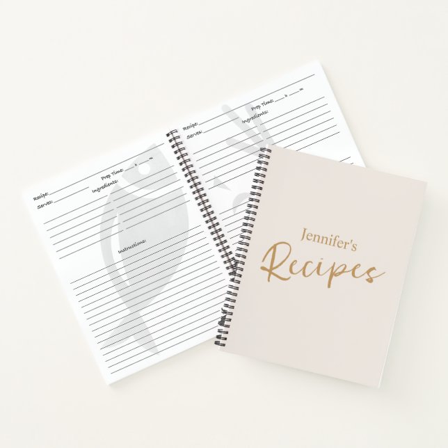 Carnet Élégante recette minimaliste de beige (Intérieur)