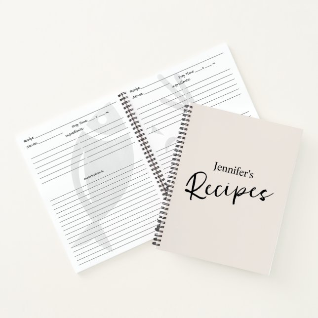 Carnet Élégante recette minimaliste de beige (Intérieur)