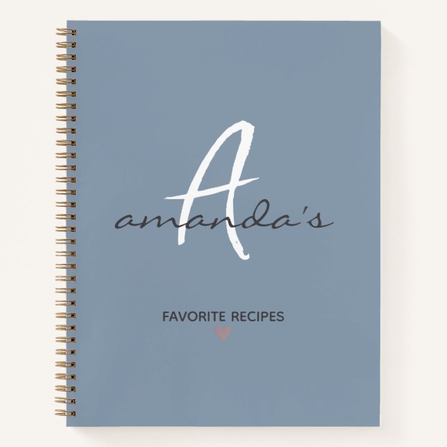 Carnet Elégante recette minimaliste Dusty Grey (Devant)