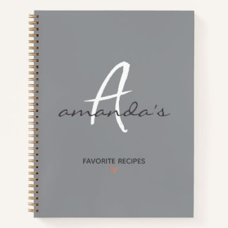 Carnet Elégante recette minimaliste gris