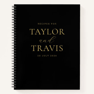 Carnet Elégante recette simple noire et or nouvellement m