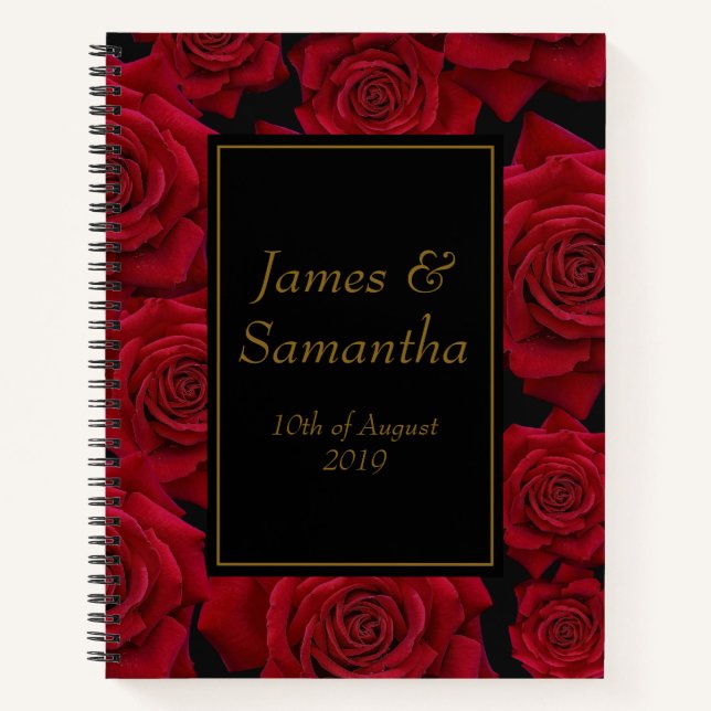 Carnet Élégante Rose rouge - Wedding planner (Devant)