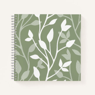 Carnet Élégante silhouette botanique minimaliste sur vert