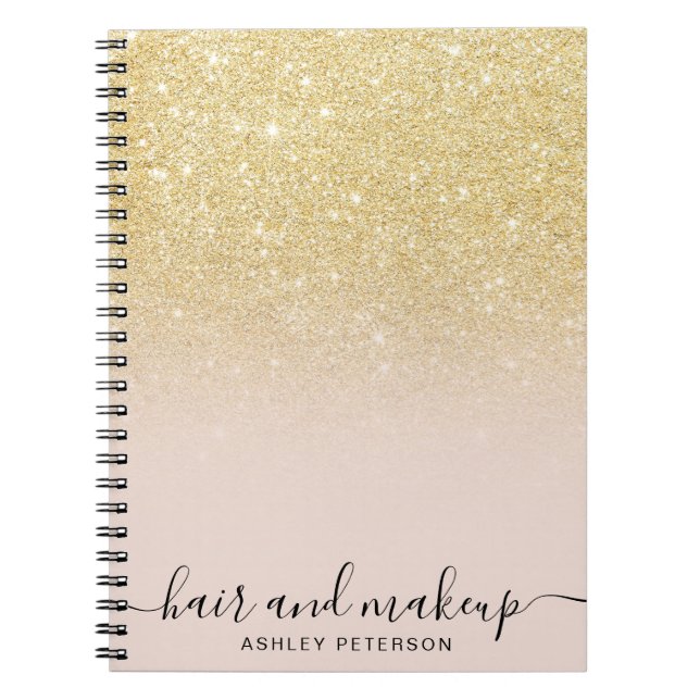 Carnet élégante typographie blush chic or parties scintil (Devant)