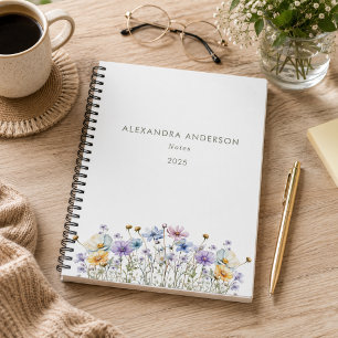 Carnet Élégantes Fleurs Sauvages Aquarelle