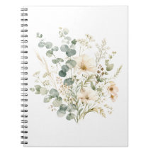 Élégantes fleurs sauvages et eucalyptus à l'aquare
