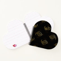 Élégants tourbillons floraux dorés sur fond noir