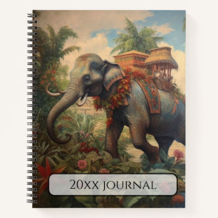 Carnet Élément d'art personnalisé de jardin tropical à él
