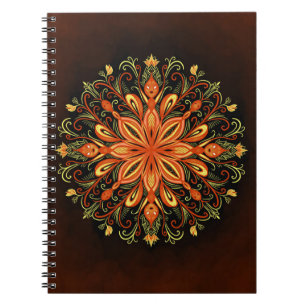 Carnet Élément de feu flamme Mandala