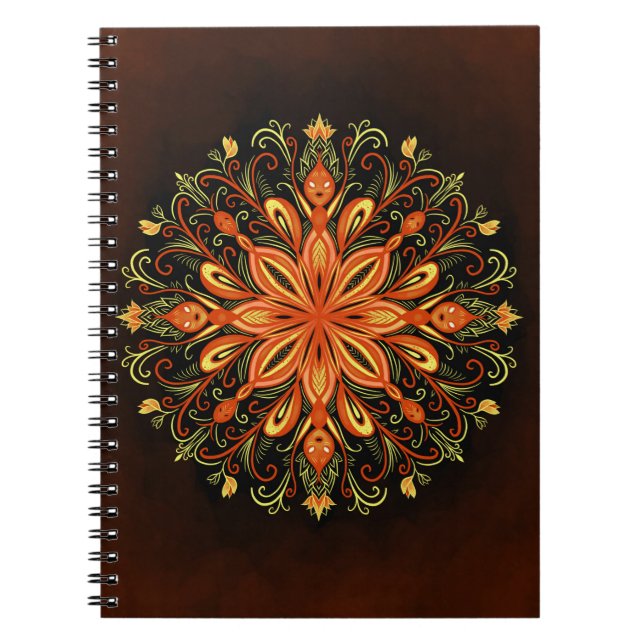Carnet Élément de feu Mandala - Créateur de flamme kaléid (Devant)