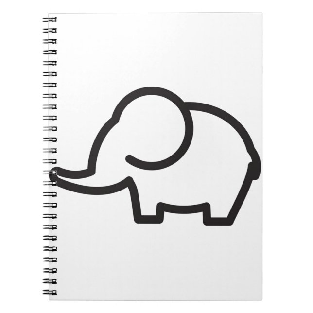 Carnet Élément de ligne stylisé éléphant (Devant)