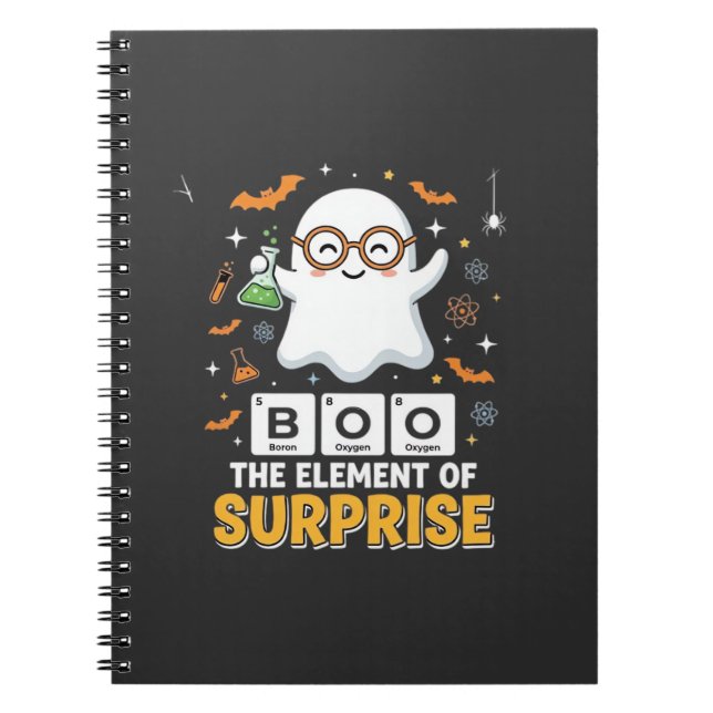 Carnet Élément de surprise de fantôme de design Halloween (Devant)