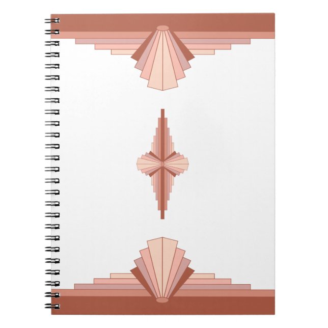 Carnet Éléments Art déco dans une palette d'or rose (Devant)