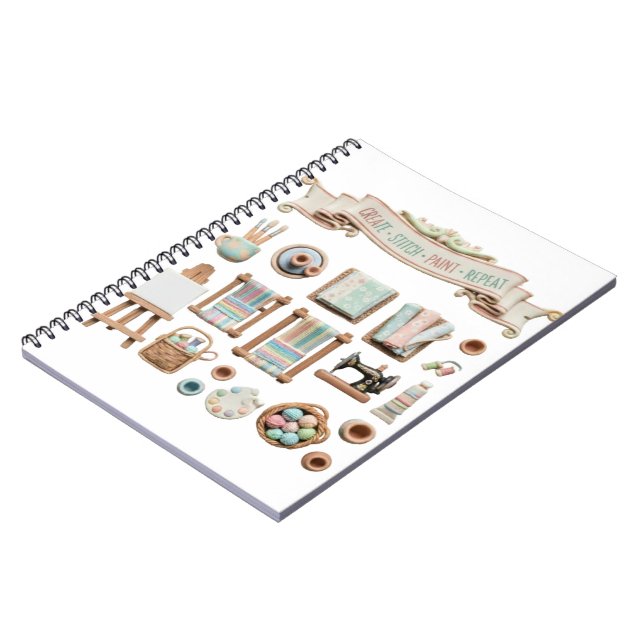 Carnet Éléments d'arts, d'artisanat et de couture mignons (Côté gauche)