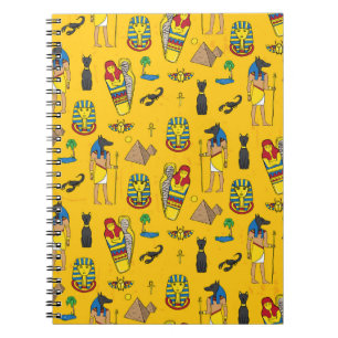 Carnet éléments égyptiens, Anubis, motif pyramides.