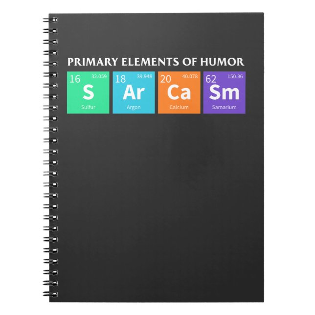 Carnet Éléments primaires de sarcasme de la Science (Devant)