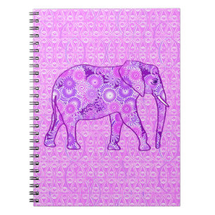 Carnet Éléphale tourbillon fractal - violet et orchidée