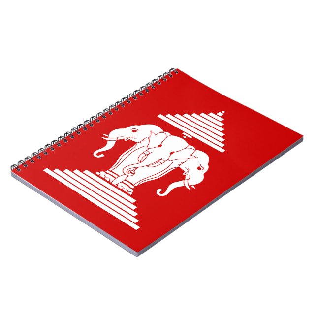 Carnet Éléphant à trois têtes Erawan Drapeau Lao / Laotie (Côté gauche)