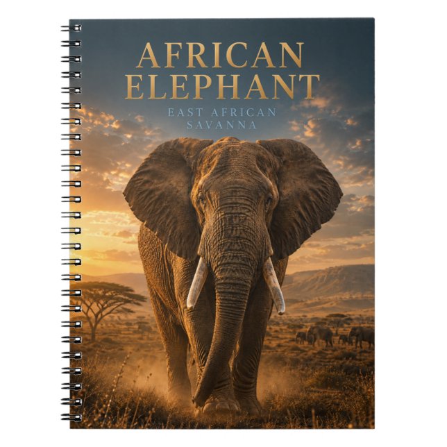 Carnet Éléphant d'Afrique Savane ANIMAUX (Devant)