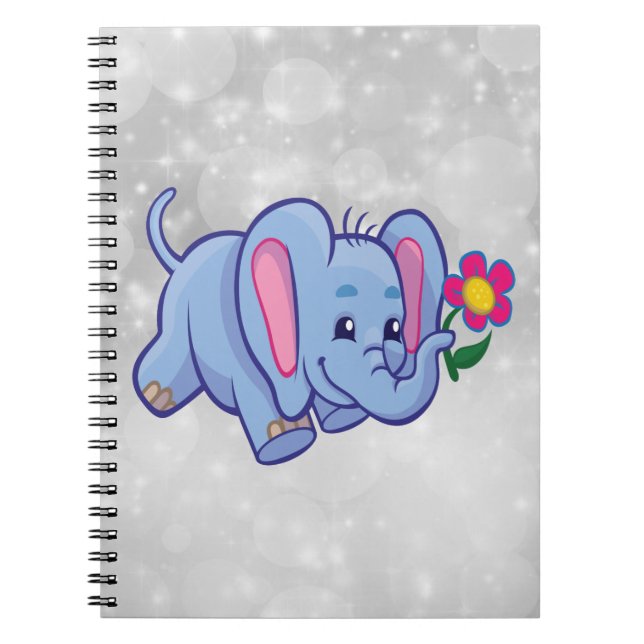 Carnet Éléphant de dessin animé mignon (Devant)