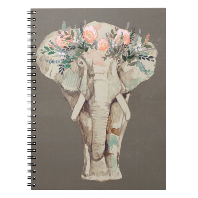 Carnet Eléphant de la Couronne de fleurs II (Devant)
