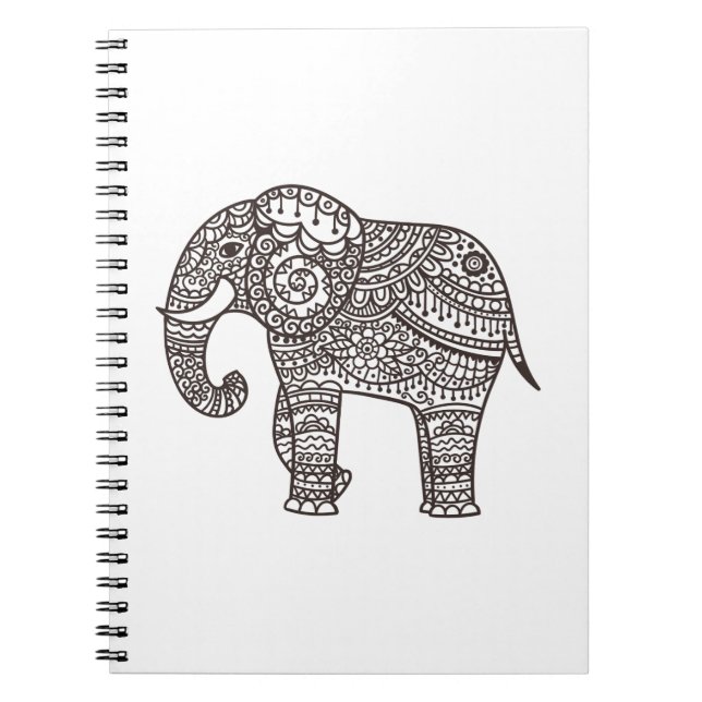 Carnet Éléphant décoratif de style (Devant)