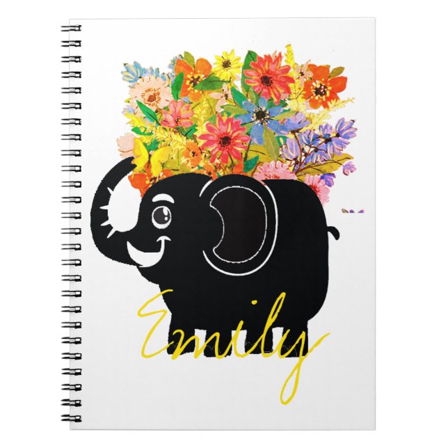 Carnet Eléphant et fleurs (Devant)
