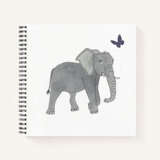Carnet Eléphant et papillons