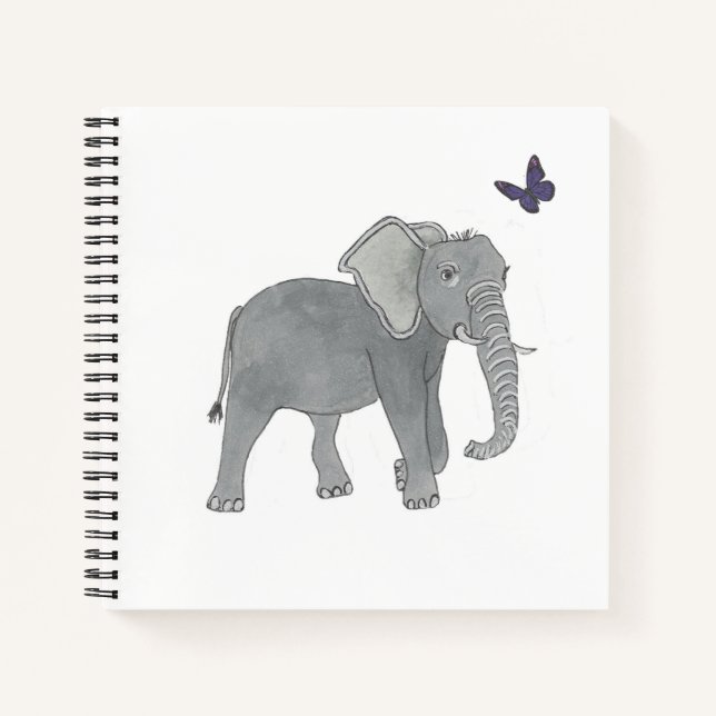 Carnet Eléphant et papillons (Devant)