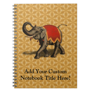 Carnet Eléphant indien avec tissu rouge