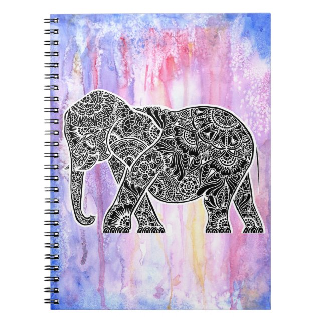 Carnet Éléphant inversé sur l'aquarelle (Devant)