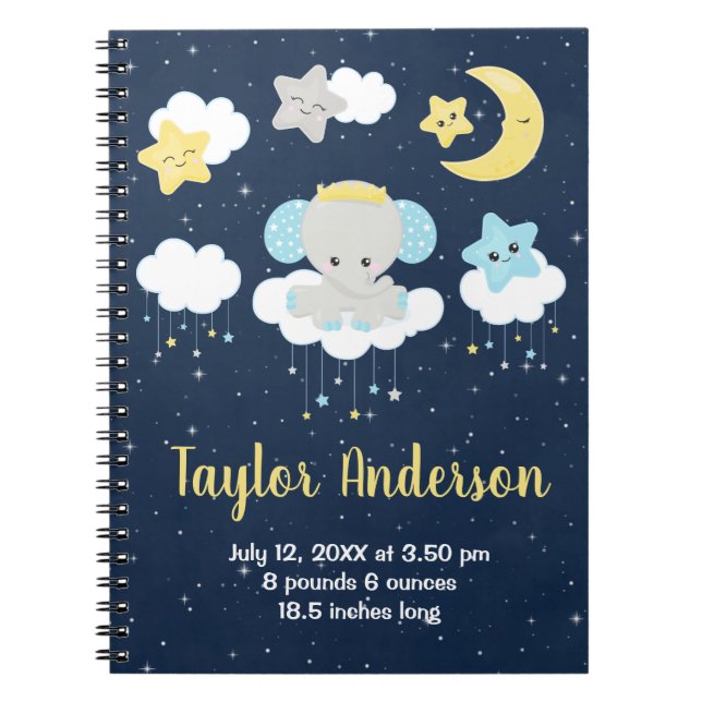 Carnet Eléphant Jaune et la Marine Statistiques de naissa (Devant)