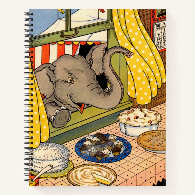Carnet éléphant passant la tête par la fenêtre (Devant)