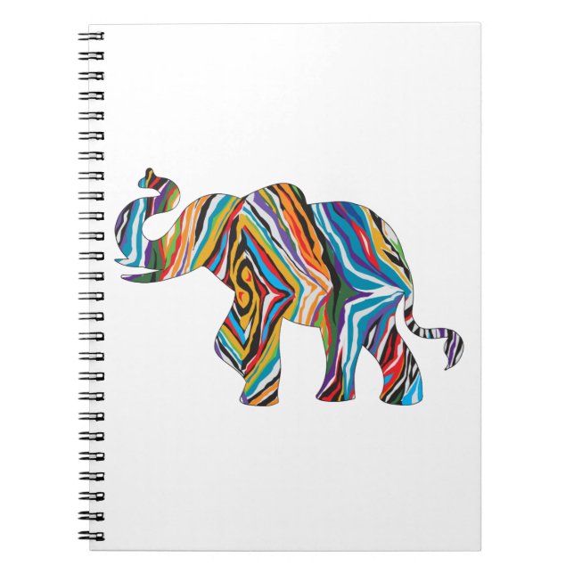Carnet éléphant psychédélique (Devant)