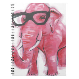 Carnet Éléphant rose pimpant de l'animal   dans des
