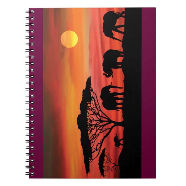 Carnet Eléphants et couchers de soleil (Devant)