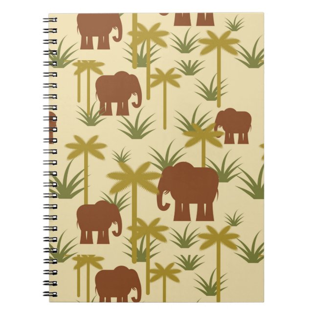 Carnet Éléphants et paumes dans le camouflage (Devant)
