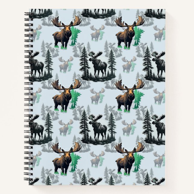 Carnet Elk Moose Antlers Deer Design Motif (Devant)