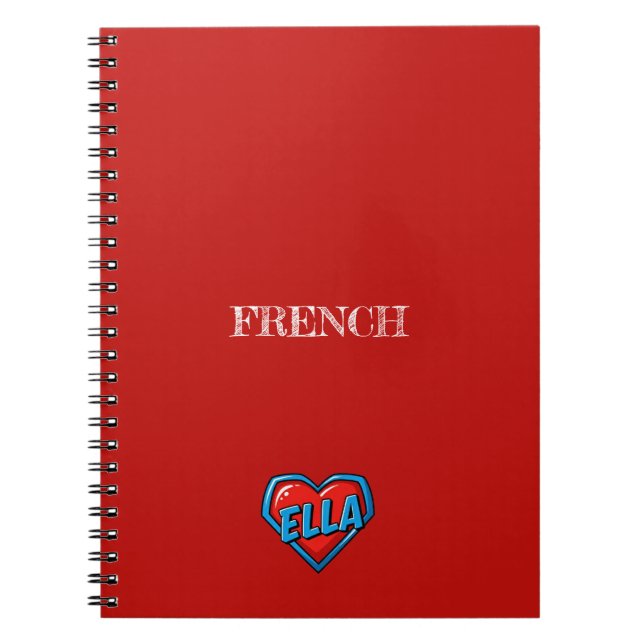 Carnet Ella Heart Rouge (Devant)