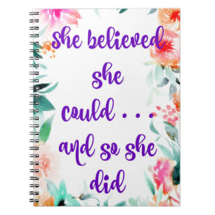 Carnet "Elle a cru qu'elle pourrait" inscrire/journal