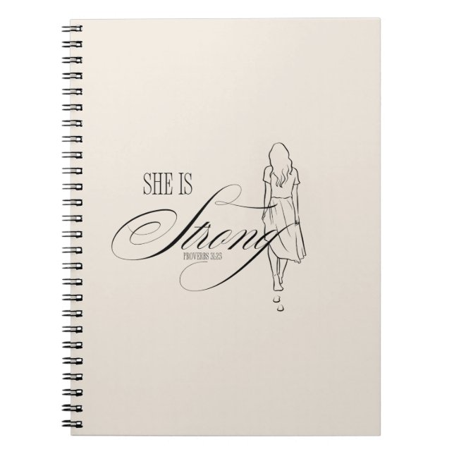Carnet Elle est forte Proverbes 31:25 (Devant)