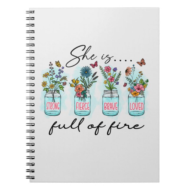 Carnet Elle est pleine de feu - Autonomisation florale dy (Devant)