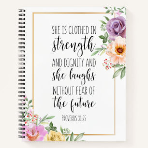 Carnet Elle Est Vêtue En Force, Proverbes 31:25